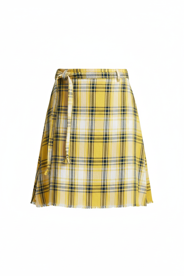 Jupe Homme Carreaux Jaunes Décontractée