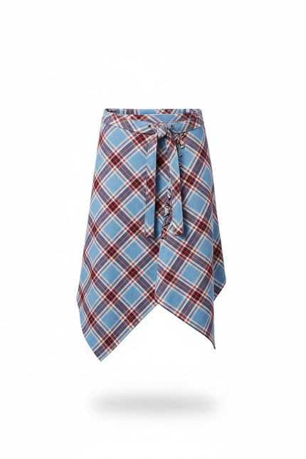 Jupe Homme À Carreaux Asymétrique Décontractée Légère