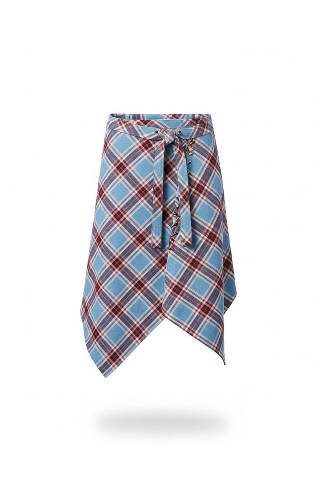 Jupe Homme À Carreaux Asymétrique Décontractée Légère