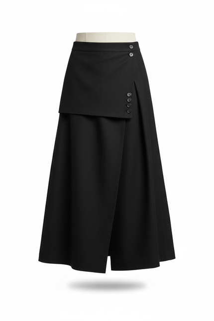 Jupe Homme Noire Overlap Fluide