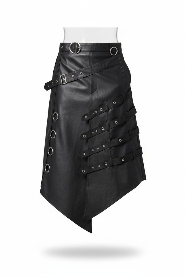 Jupe Homme Asymétrique Œillets Techwear