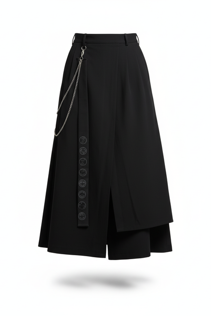 Jupe Homme Noire Asymétrique Fluide