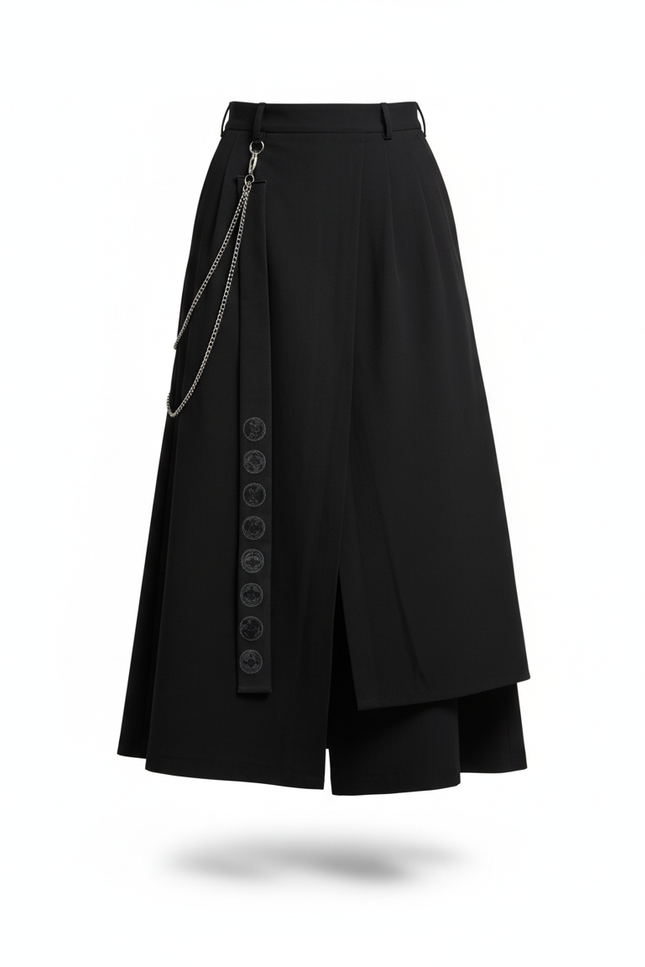 Jupe Homme Noire Asymétrique Fluide