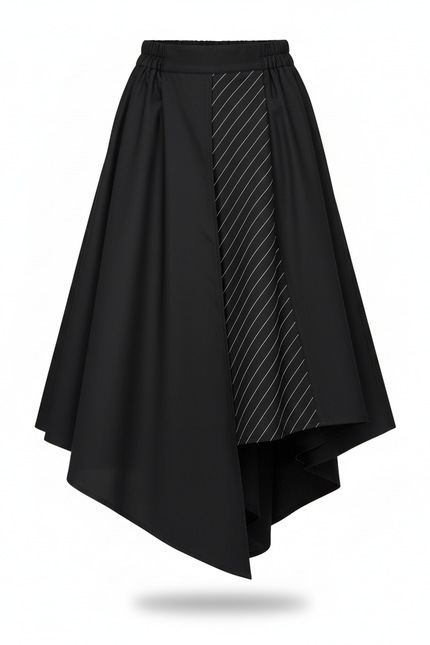 Jupe Homme Noir Asymétrique Fluide