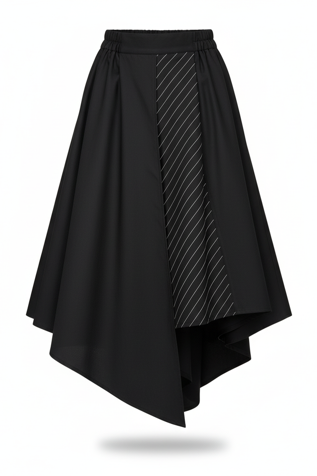 Jupe Homme Noir Asymétrique Fluide