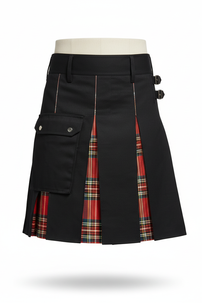 Jupe Homme Noire Plissée Écossaise Moderne