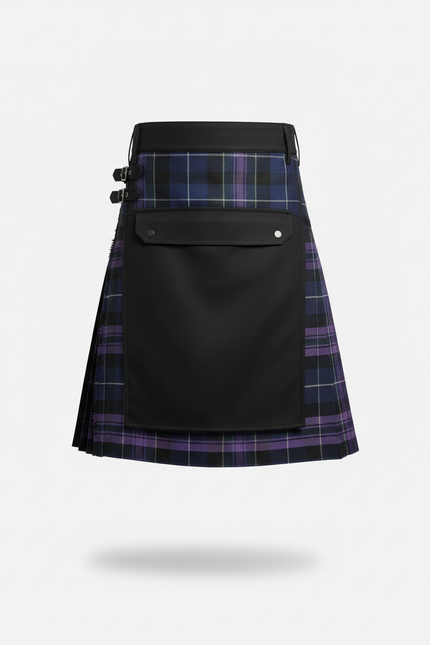Jupe Homme Écossaise Plissée Bicolore