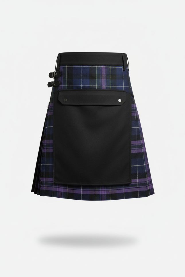 Jupe Homme Écossaise Plissée Bicolore