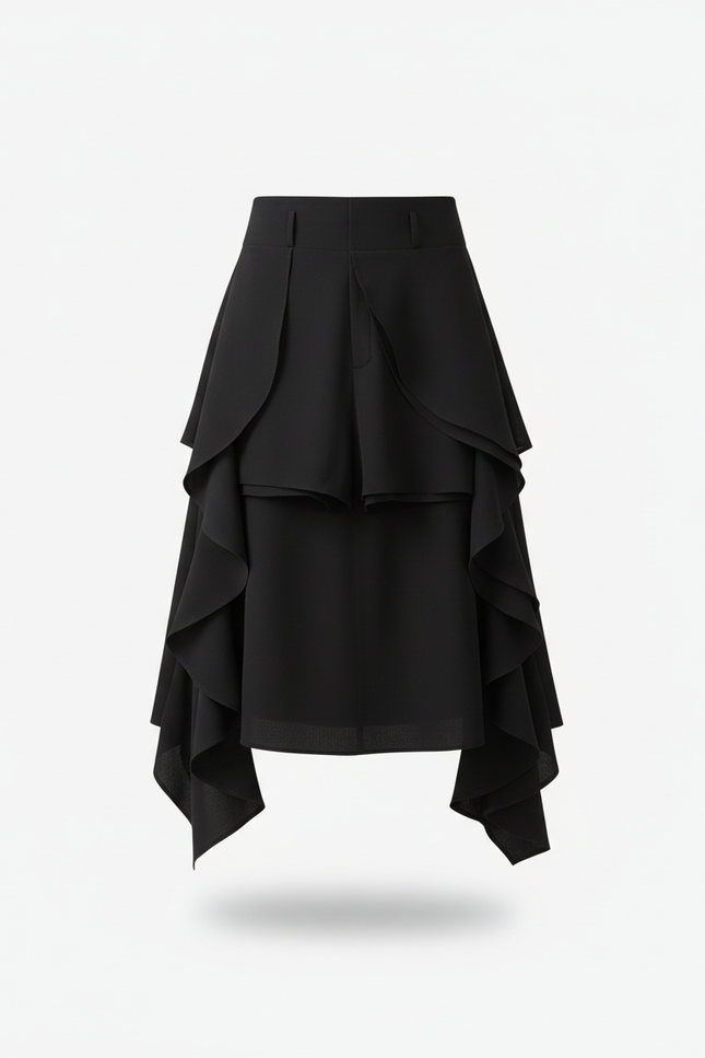 Jupe Homme Noire Fluide À Volants