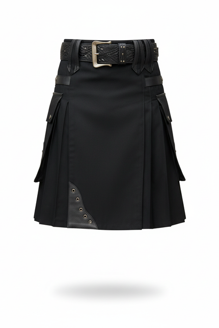 Jupe Homme Noir Plissée Traditionnelle