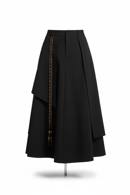 Jupe Homme Noire Asymétrique Décontractée