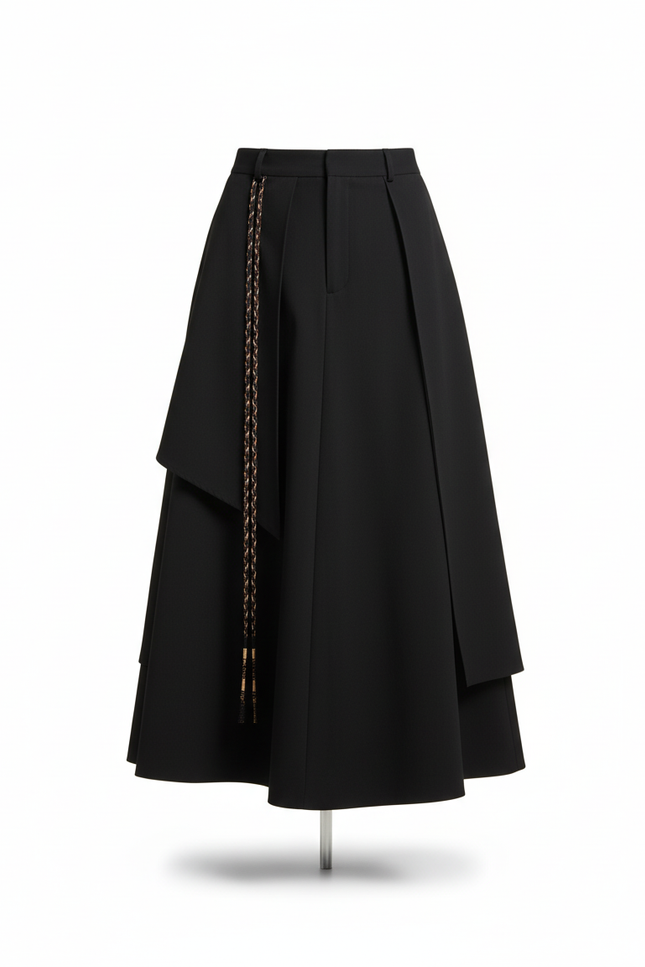 Jupe Homme Noire Asymétrique Décontractée